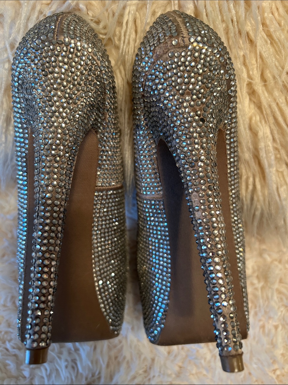 Steve Madden Silver Rhinestone Platform Heels - Picture 6 of 11